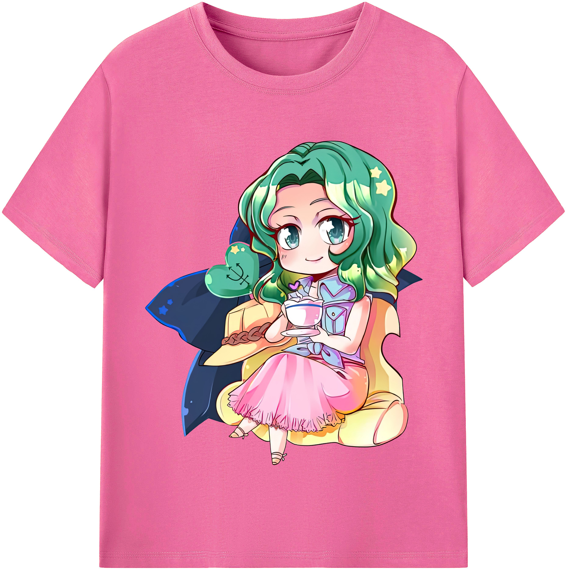 （画像用） 美少女戦士セーラームーン 海王 みちる（かいおう みちる） Sailor Moon Kaiou Michiru レディースカジュアルプリントTシャツ（綿100％）